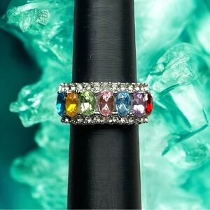 Multicolor CZ Gemstone Ring